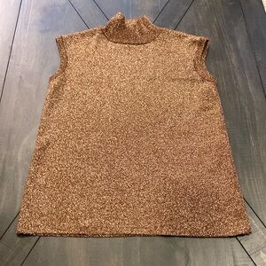 Coldwater Creek Glitter Sleeveless Turtleneck Top